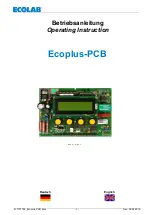 Ecolab Ecoplus-PCB Operating Instruction предпросмотр