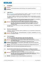 Предварительный просмотр 4 страницы Ecolab Ecoplus-PCB Operating Instruction