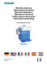 Preview for 1 page of Ecolab EcoPro Operating Instructions Manual