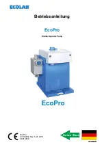 Preview for 3 page of Ecolab EcoPro Operating Instructions Manual