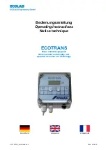 Ecolab ECOTRANS Operating Instructions Manual preview