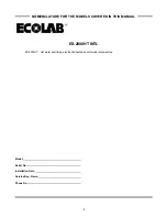 Предварительный просмотр 4 страницы Ecolab ES-2000HT INTL Installation & Operation Manual