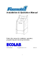 Preview for 1 page of Ecolab Formula1 Installation & Operation Manual