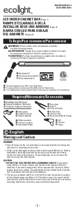 Preview for 1 page of ecolight UC1073-WHG-16LF0-E Quick Start Manual