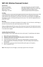 Preview for 1 page of Ecolink WST-221 Manual