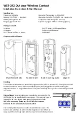 Ecolink WST-242 Installation Instructions & User Manual предпросмотр