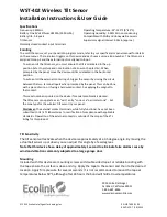 Ecolink WST-402 Installation Instructions & User Manual предпросмотр