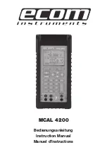 Предварительный просмотр 1 страницы Ecom Instruments MCAL 4200 Instruction Manual