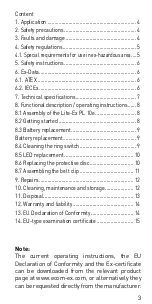 Preview for 3 page of Ecom Lite-Ex PL 10e Operating Instructions Manual