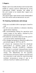 Preview for 12 page of Ecom Lite-Ex PL 10e Operating Instructions Manual