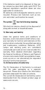 Preview for 14 page of Ecom Lite-Ex PL 10e Operating Instructions Manual