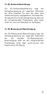 Preview for 29 page of Ecom Lite-Ex PL 10e Operating Instructions Manual