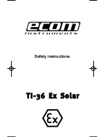 Предварительный просмотр 1 страницы Ecom TI-36 Ex Solar Safety Instructions