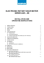 Preview for 1 page of Econex AB1 SE Series Installation And Operating Instructions Manual