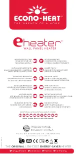 Preview for 1 page of Econo Heat eheater 0603 Instructions Manual