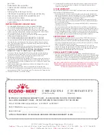 Предварительный просмотр 5 страницы Econo Heat Eheater Instruction Manual