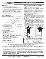 ECOPURE EPW2VC Installation Instructions предпросмотр