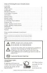 Preview for 2 page of EcoQuest Breeze AT Owner'S Manual