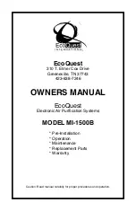 Preview for 1 page of EcoQuest MI-1500B Owner'S Manual