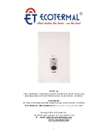 Ecotermal 10 MRT Assembly And Operation Manual preview