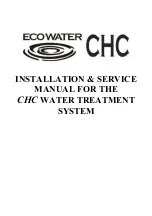 EcoWater CHC Installation & Service Manual preview