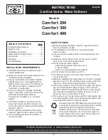 Preview for 2 page of EcoWater Comfort 200 Manual