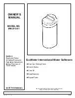 EcoWater IRK27C-01 Owner'S Manual preview