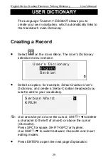 Предварительный просмотр 29 страницы Ectaco ESC600T User Manual