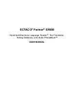 Ectaco Partner ER850 User Manual preview