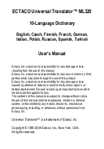 Ectaco TL-2B&FreeML320 - Bulgarian  - Talking Electronic Dictionary User Manual preview