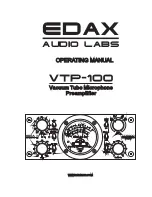 Edax Audio Labs VTP-100 Operating Manual предпросмотр