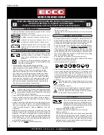 Предварительный просмотр 2 страницы Edco DDG-9-I-0315 Operator'S Instruction Manual