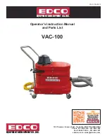 Edco VAC-100 Instruction Manual And Parts List предпросмотр