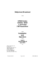 Preview for 1 page of Eddystone S79005 Installation And Operation Manual