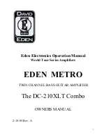 Preview for 1 page of Eden METRO DC-210XLT Combo Operation Manual