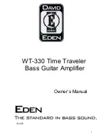 Preview for 1 page of Eden WT-330 Time Traveler Owner'S Manual