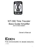 Eden WT-390 Time Traveler SIGNATURE SERIES Owner'S Manual preview