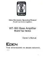 Preview for 1 page of Eden WT-550 World Tour Series Operation Manual