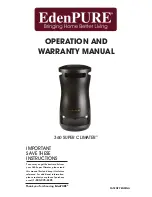 EdenPURE 360 Super climater Operation And Warranty Manual preview