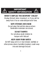 Preview for 2 page of EdenPURE OxiLeaf User Manual