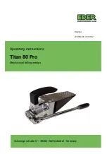 Preview for 1 page of EDER Maschinenbau Titan 80 Pro Operating Instructions Manual