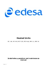 Preview for 1 page of Edesa MC-120 Installation, Operation And Maintenance Manual