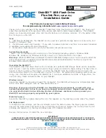 Предварительный просмотр 1 страницы Edge USB 2.0 Flash Drive Plus Ink Pen Installation Manual