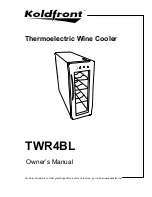 Preview for 1 page of EdgeStar Koldfront TWR4BL Owner'S Manual