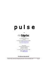 Preview for 12 page of Edgetech pulse 070 Installation And Operating Instructions Manual