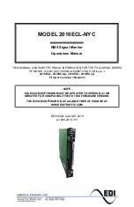 Preview for 1 page of EDI 2010ECL-NYC Operation Manual