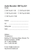 Preview for 8 page of EDIC-mini Tiny A21-1120 Quick Start Manual