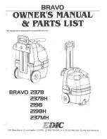 Edic BRAVO 237B Owner'S Manual And Parts List предпросмотр