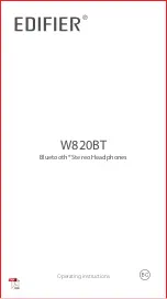 Preview for 1 page of EDIFIER W820BT Operating Instructions Manual