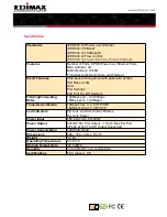 Preview for 2 page of Edimax ES-5808P Datasheet